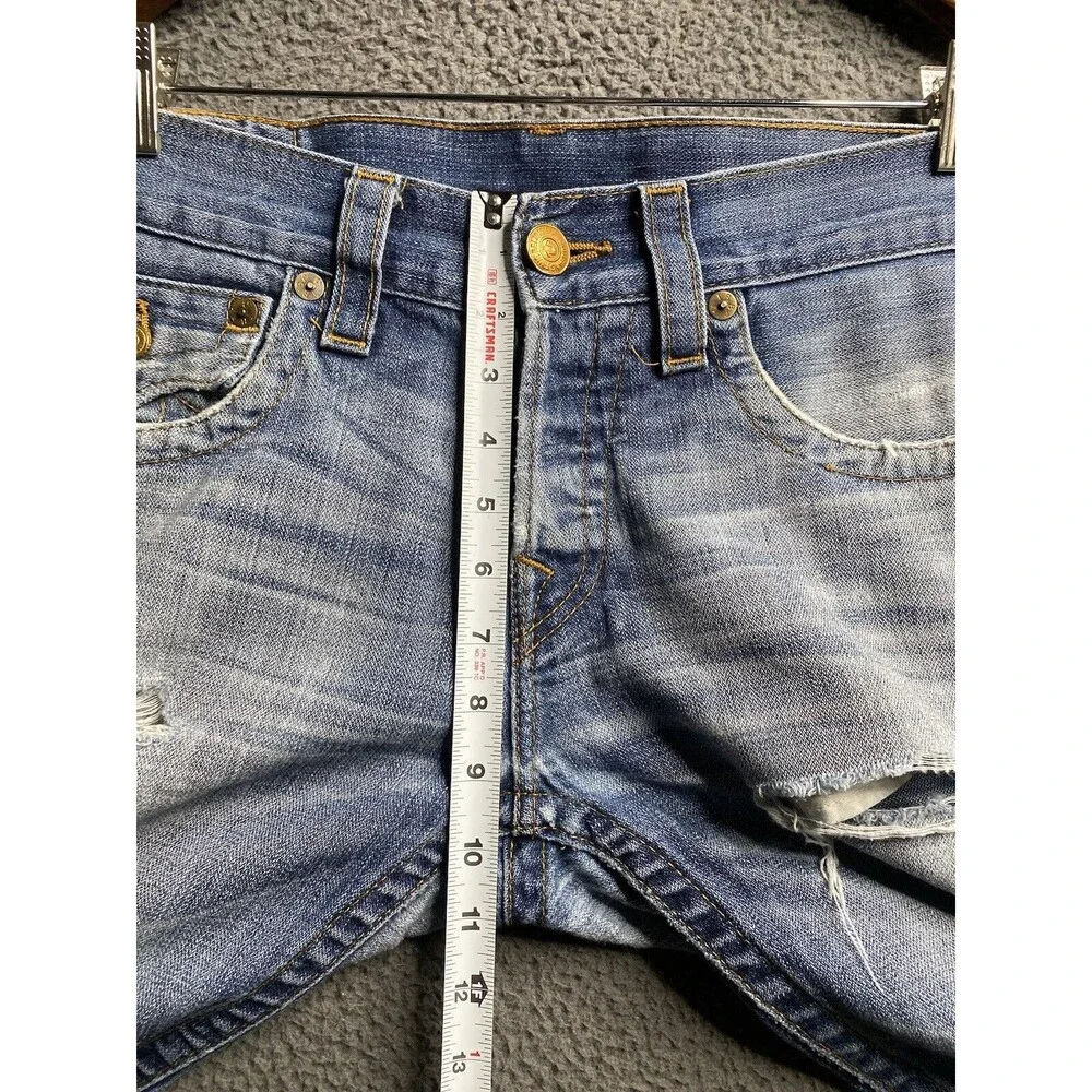 Vintage Y2K True Religion Zach Mens Jeans Straight Button Fly W32 L32 USA Made